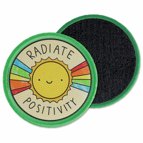 Round Radiate Positivity Velcro Patch - Bottle Openers Now
