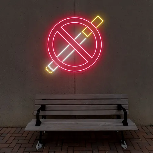 Strictly No Smoking Neon Sign - Bottle Openers Now