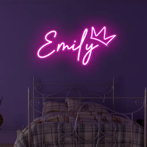 Emily Crown Neon Sign - Bottle Openers Now