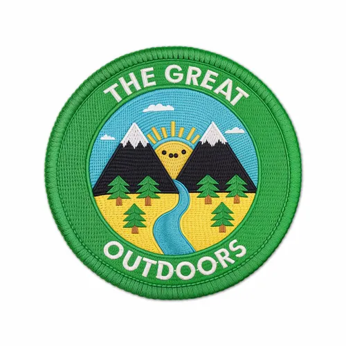 Round The Great Outdoors Iron On Patch - Bottle Openers Now