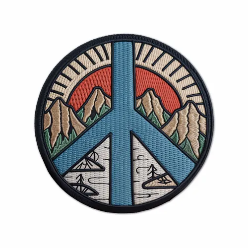 Round Natural Peace Iron On Patch - Bottle Openers Now