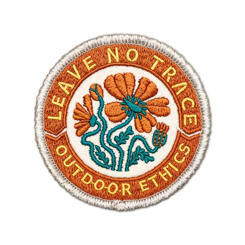 Round Leave No Trace Iron On Patch - Bottle Openers Now