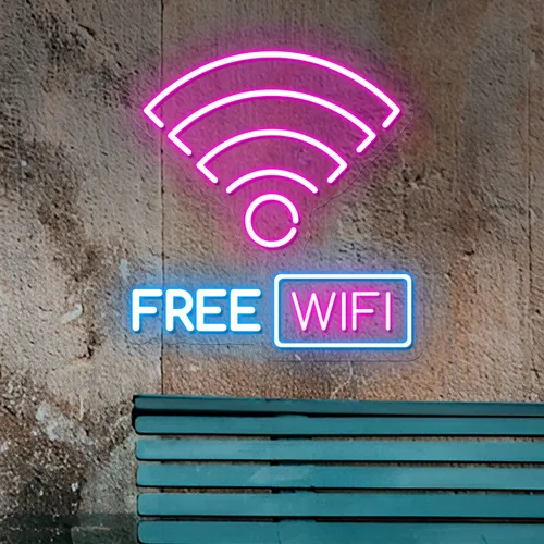 Free WIFI Zone Neon Sign - Bottle Openers Now