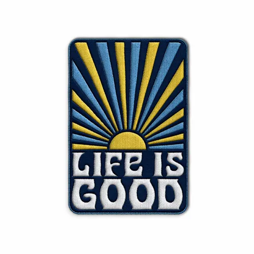Rectangle Life is Good Iron On Patch - Bottle Openers Now