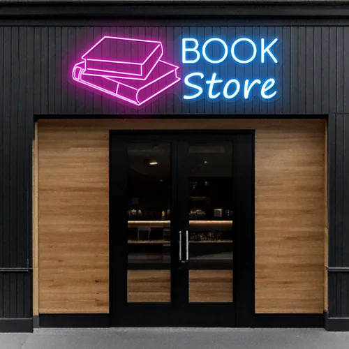 Glowing Book Store Neon Sign - Bottle Openers Now