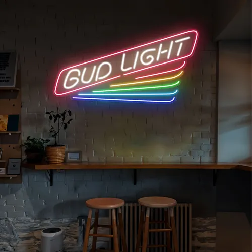 Rainbow Bud Light Neon Sign - Bottle Openers Now