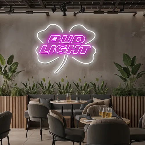 Lucky Clover Bud Light Neon Sign - Bottle Openers Now