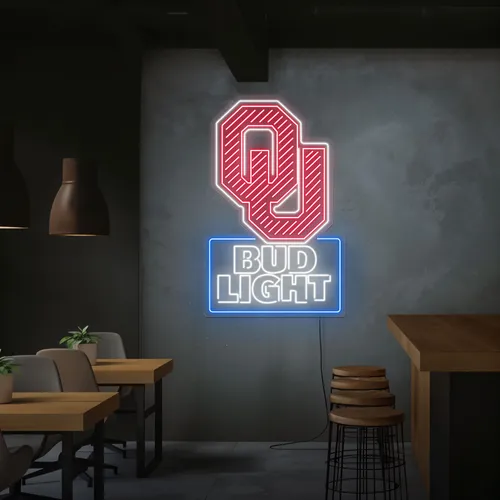 OU Bud Light Neon Sign - Bottle Openers Now