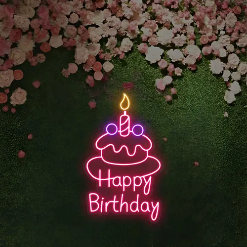 Happy Birthday Wishes Neon Sign - Bottle Openers Now