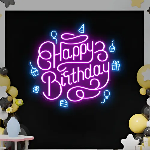 Happy Birthday Vibes Neon Sign - Bottle Openers Now
