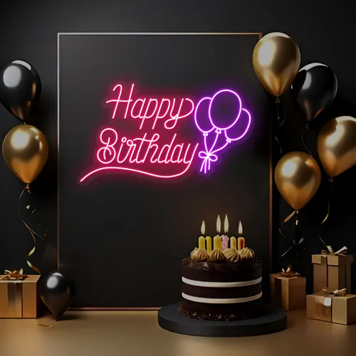 Happy Birthday Glow Neon Sign - Bottle Openers Now