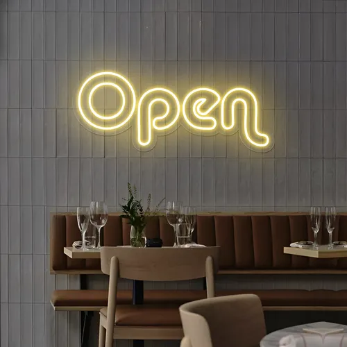 Bright Open Neon Sign - Bottle Openers Now