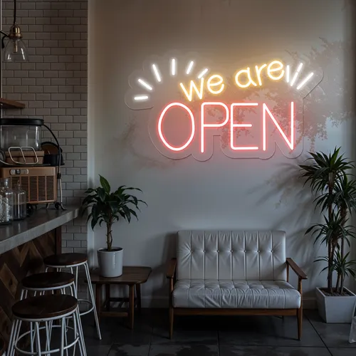 Eye-Catching Open Neon Sign - Bottle Openers Now