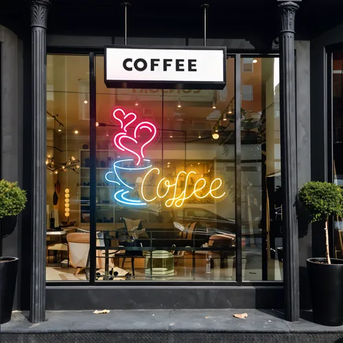 Coffee Love Window Neon Sign - Bottle Openers Now