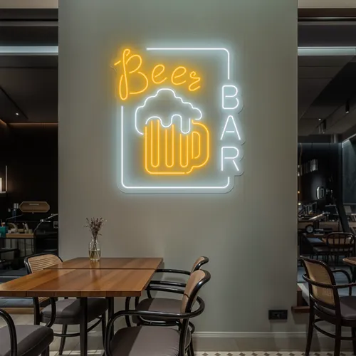 Beer Bar Vertical Neon Sign - Bottle Openers Now