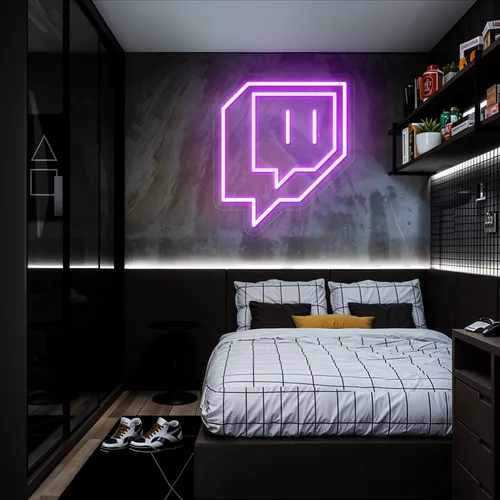Twitch Icon Glow Neon Sign - Bottle Openers Now