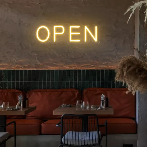 Open Block Neon Sign - Bottle Openers Now