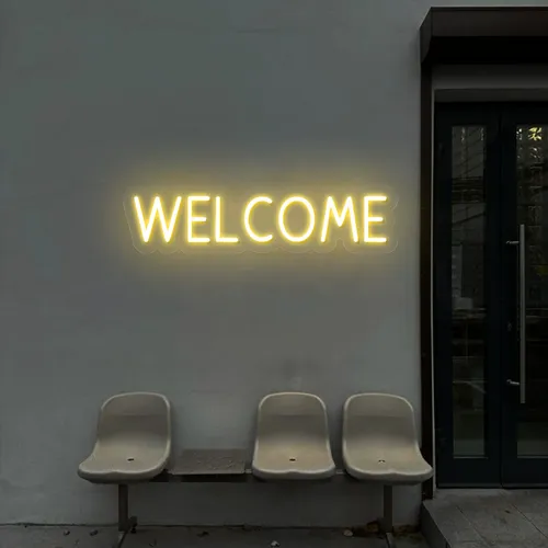 Welcome Block Neon Sign - Bottle Openers Now