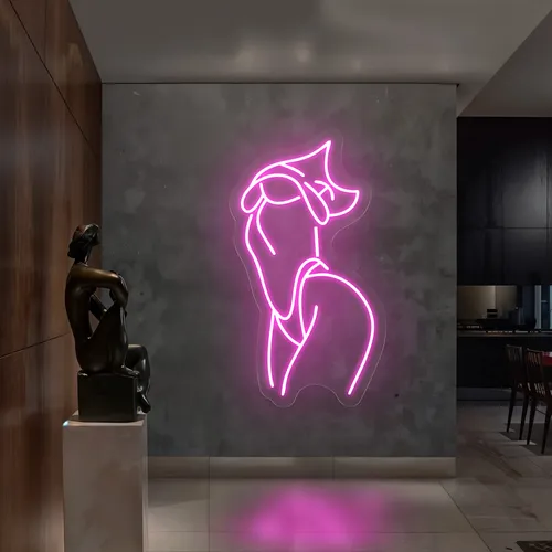 Body Outline Side Pose Neon Sign - Bottle Openers Now