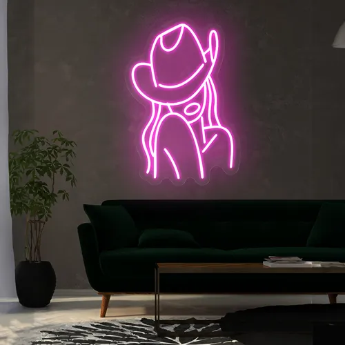 Mini Cowgirl Neon Sign - Bottle Openers Now