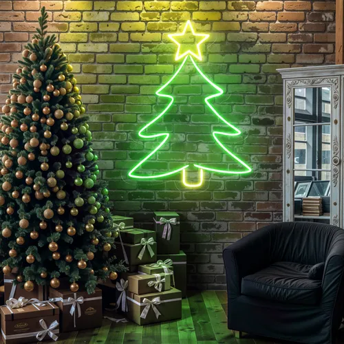Mini Christmas Tree Neon Sign - Bottle Openers Now