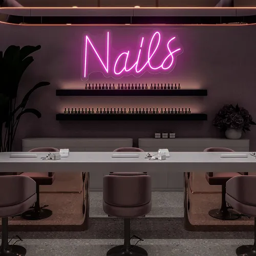 Nails Script Neon Sign - Bottle Openers Now