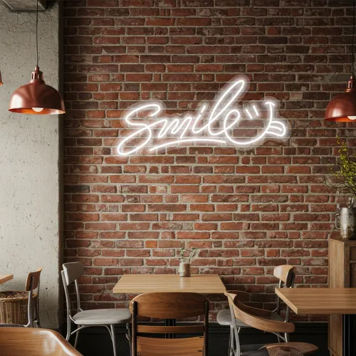 Custom Smile Neon Signs - Bottle Openers Now