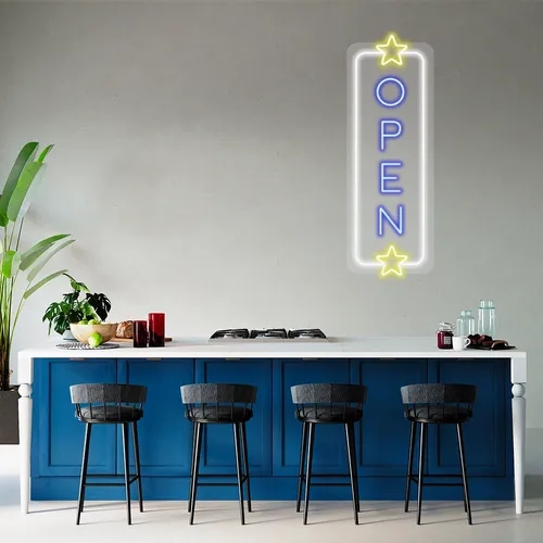 Custom Vertical Neon Open Signs - Bottle Openers Now