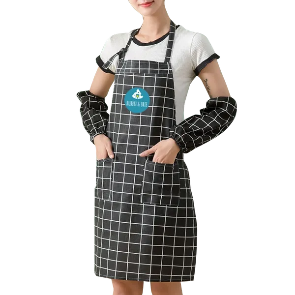 Cotton Linen Plaid Apron Set - Bottle Openers Now