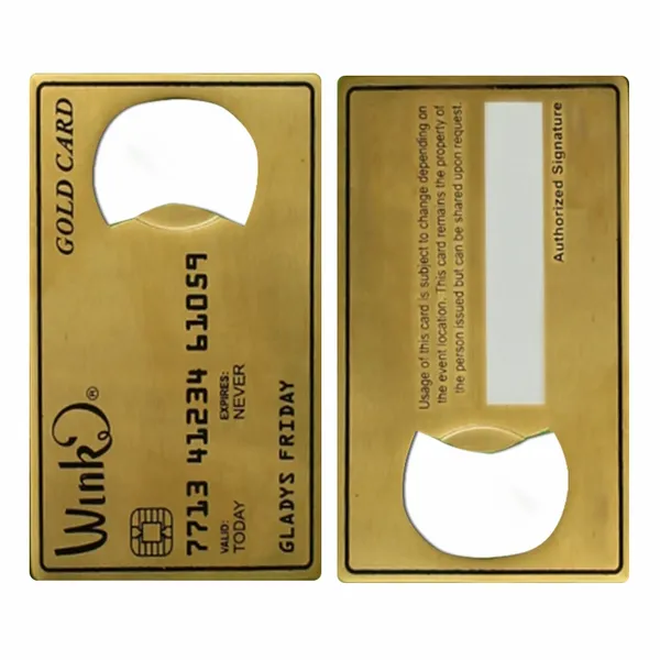 Gold Card Shaped Bottle Opener - Bottle Openers Now