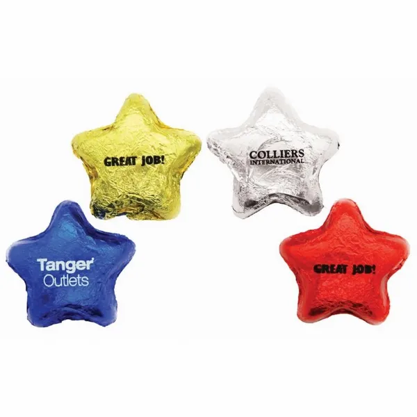 Imprinted Chocolate Foiled Stars - Bottle Openers Now