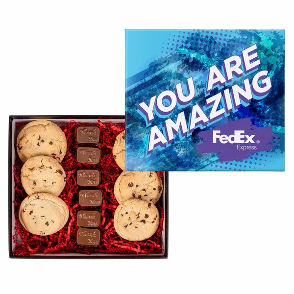 Chocolate Chip Cookies and Molded Chocolates in Gift Box - Bottle Openers Now