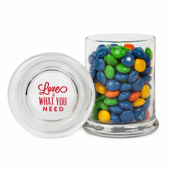Glass Gourmet Jar - Chocolate Buttons Imprinted - Bottle Openers Now