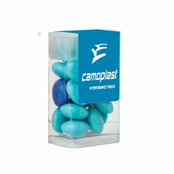 Mini Flip-Top Tube with Imprinted Chocolate Buttons - Bottle Openers Now