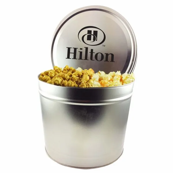 Two Gallon Popcorn Tin - Trio Popcorn - Bottle Openers Now