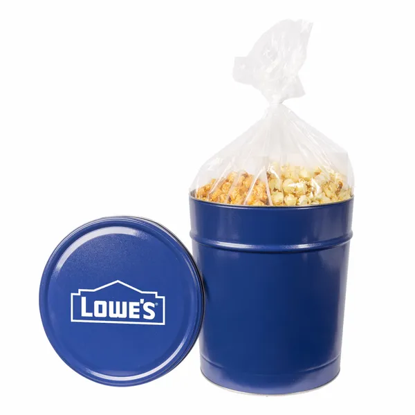 Three and a Half Gallon Popcorn Tin - Trio Popcorn - Bottle Openers Now
