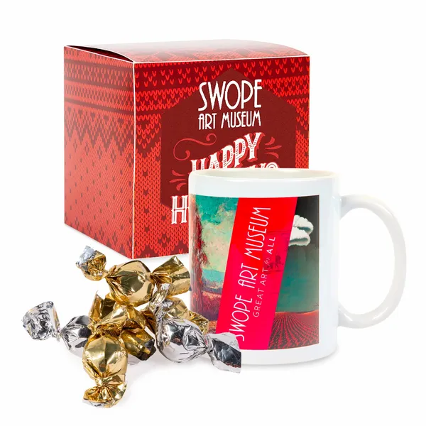 Warm Holiday Wishes Full Color Mug with Truffles in Gift Box - Bottle Openers Now