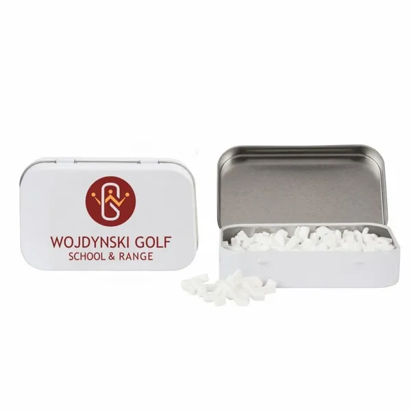 Rectangular Tin with Golf Club Shaped Mints - Bottle Openers Now
