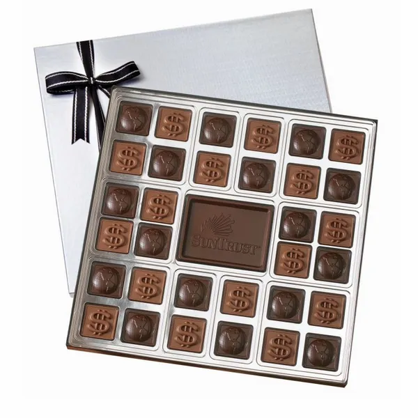 Custom Chocolate Squares Gift Box (1 1/2 lbs.) - Bottle Openers Now