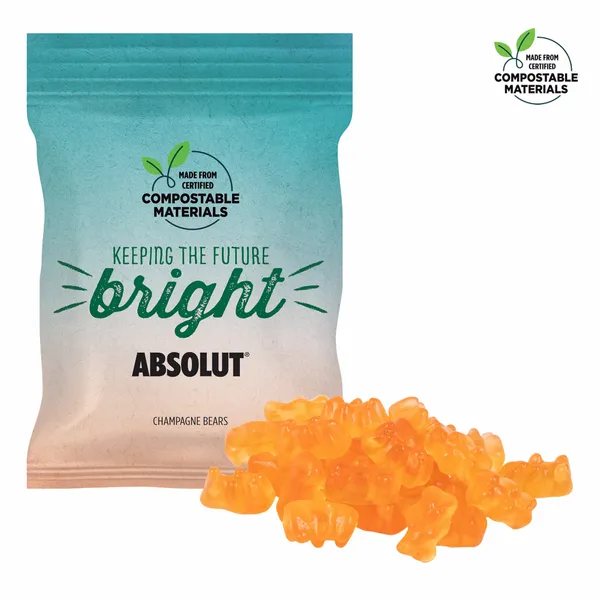 2oz ECO-Digibag, Compostable & Full Color, Champagne Bears - Bottle Openers Now