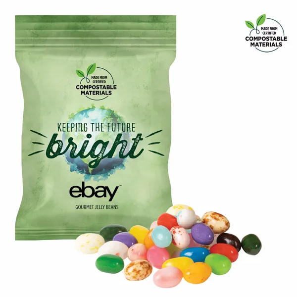 2oz. ECO-Digibag, Compostable & Full Color, Gourmet Jelly Beans - Bottle Openers Now