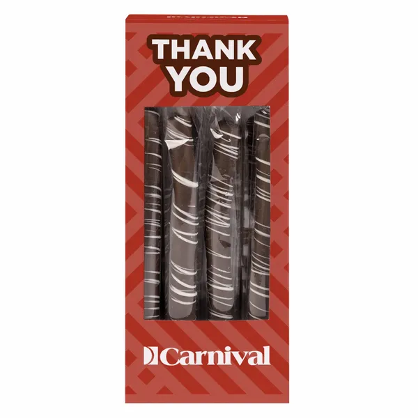 Pretzel Rods - Dark Chocolate With White Drizzle - Bottle Openers Now