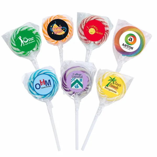 Swirl Lollipop with Round Label - Bottle Openers Now