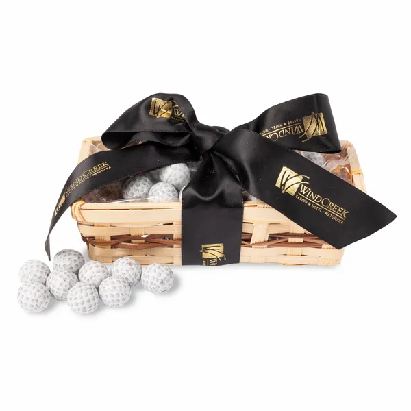Gift Basket with Chocolate Golf Balls - Bottle Openers Now
