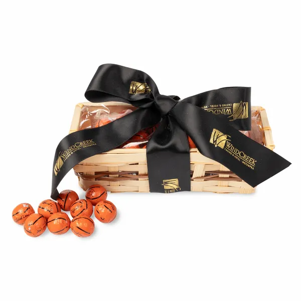Gift Basket with Chocolate Basketballs - Bottle Openers Now