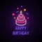 Happy Birthday with Cake Neon Sign - Bottle Openers Now
