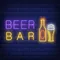 Beer & Bar with Bottle & Glass Neon - Bottle Openers Now