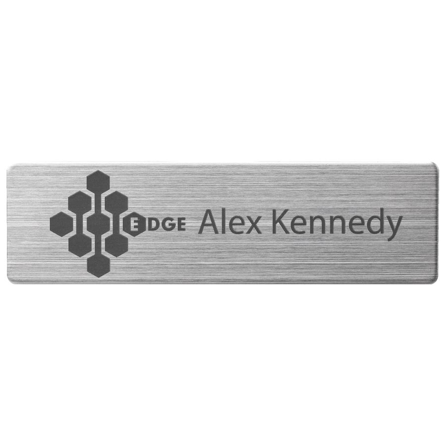 Engraved Metal Name Badges - Bottle Openers Now
