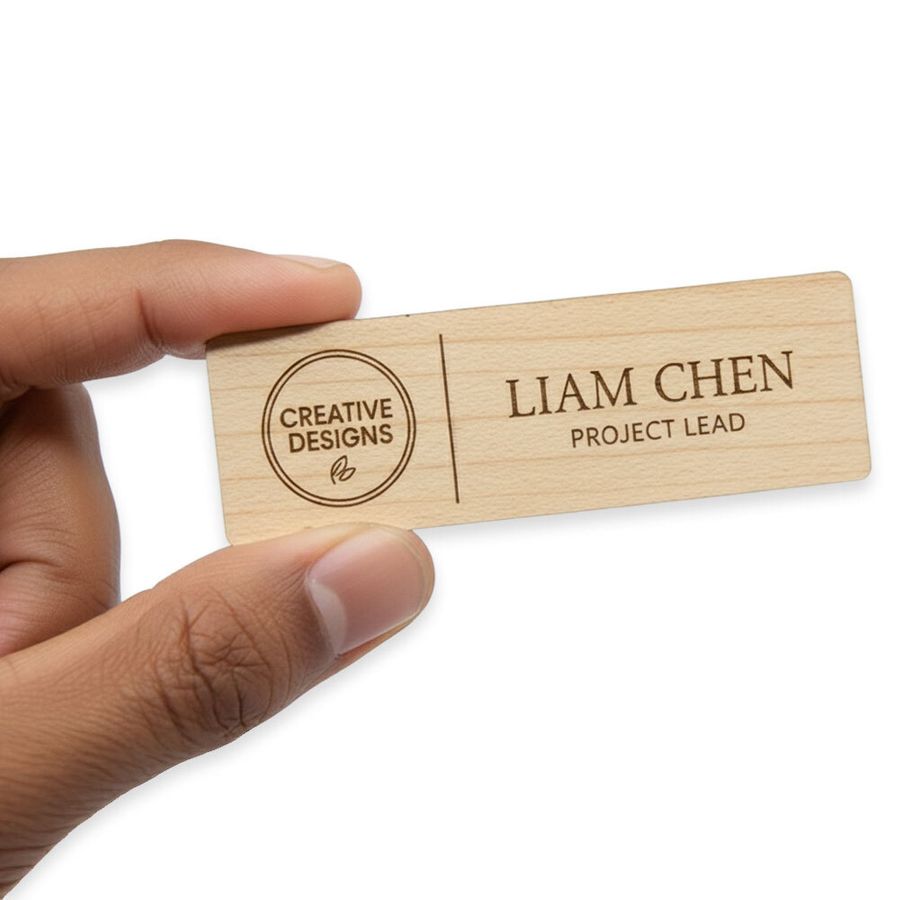 Wooden Name Badges - Bottle Openers Now