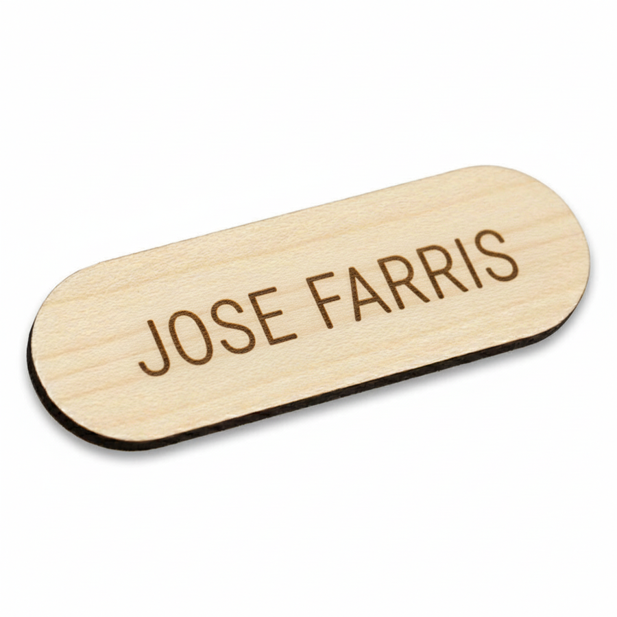 Wooden Name Badges - Bottle Openers Now